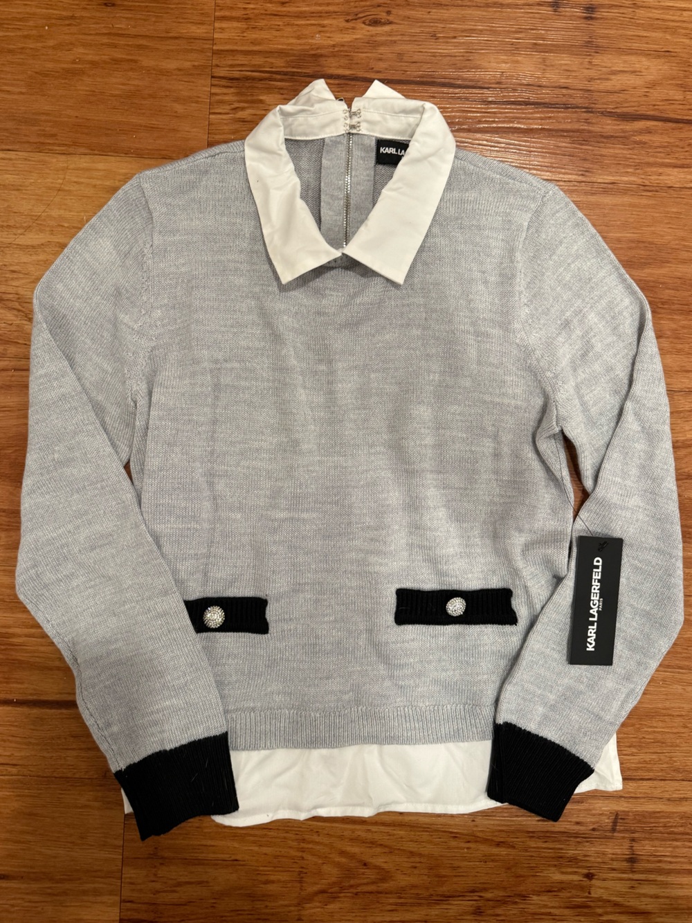 NWT Karl Lagerfeld Light Gray Sweater